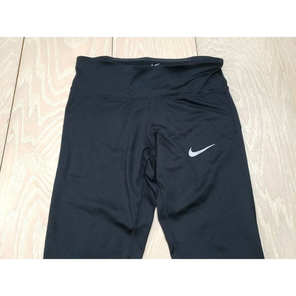 Nike DRI-FIT Women's Cropped Mesh Vent Panels Black Leggings XS Extra Small - Picture 4 of 8